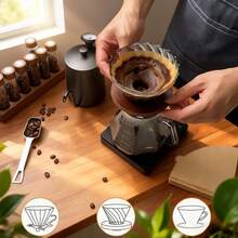 40/120/200片 V型咖啡濾紙,一次性咖啡與茶濾紙,適用於手沖咖啡與滴濾咖啡機,開學必備 - 彩色 - 查看 8