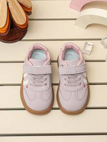 Spring/Autumn New Girls' Casual Sports Shoes | Hook And Loop Convenient Design | Lightweight Non-Slip Soft Sole | Baby School Style Flat Sneakers - Purple - View 4