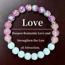 Set Of 9 1/1 Magic Crystal Bracelets, Symbolizing Peace, Wealth, Prosperity, Friendship, Good Luck, Love And Protection - Crystal Beads Bring Optimism, Positivity, Confidence And Courage, Elastic Bracelet Design, Perfect Gift For Men And Women, Especially Suitable For Christmas And Halloween Wear - Multicolor - View 8