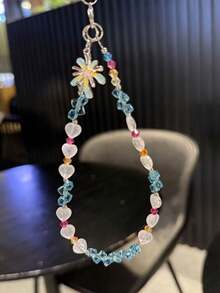 1pc Ins Firework Phone Charm, Handmade Beaded Phone Chain, Ornament Camera Anti-Loss Chain, Travel Bag Decoration, Keychain, Apple Pro Bluetooth Earphone Case Lanyard, Women's Holiday Gift - Multicolor - View 6