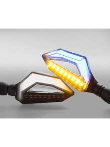 2 Direccionales Focos Faros Led Motocicleta Efecto Neon Tmax - Azul - Ver 3