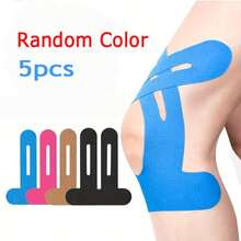 5pcs Assorted-Color Elastic Sports Kinesiology Tape; 4-Color Knee Sports Kinesiology Tape; Colors Available/Rand - Multicolor - View 17
