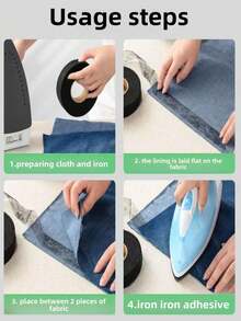 1 Roll 66 Yards Iron-On Hem Tape, Double-Sided Adhesive Interlining, Strong Bonding Washable, Hot Melt Adhesive Tape, Double-Sided Adhesive Lining, Seamless Hem Tape, Suitable For Modifying Clothes, Pants, Jeans, Curtains And Various Fabrics, Back To School/Halloween/Christmas Essential - Multicolor - View 12
