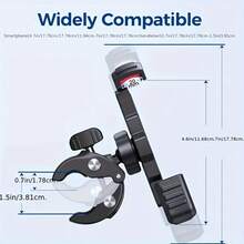 Dudukan Ponsel Motor - Aksesori Stang ABS Tahan Lama dengan Pegangan Merah dan Penjepit yang Dapat Diatur untuk Pemasangan Smartphone yang Aman di Sepeda Motor | Dudukan Ponsel Kokoh | Desain Penjepit yang Dapat Diatur | Dudukan Ponsel Sepeda | Dudukan Ponsel Stang Sepeda Motor dan Sepeda dari Baja Tahan Karat - Pegangan Aman untuk Ponsel 4,7-7 Inci dengan Bantalan Silikon Anti Selip dan Desain Tabung Logam Tahan Lama - MultiWarna - View 6