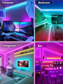 ONEEKA Tira de Luces LED Inteligente 5m, Alimentada por USB, Tira de Luz RGB Cambiadora de Color con APP & Control Remoto de 24 Teclas, Luces LED con Sincronización de Música para Dormitorio, Decoración de Habitación, Fiesta, Halloween - 2 piezas - Ver 9