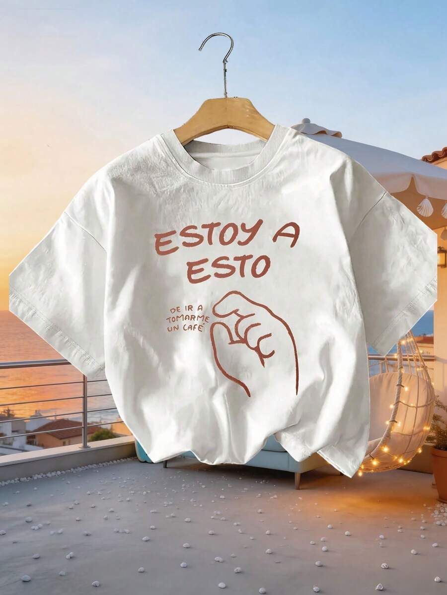 Coffee Lover'S Easy And Cute Printed Summer Women'S Casual Fashion Round Neck-Shirt - White - View 1