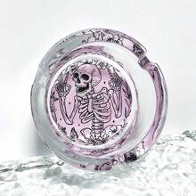 創意圖案玻璃菸灰缸 3.34 吋圓形菸灰缸，酒吧、飯店裝飾家居裝飾菸灰缸，送給朋友的禮物 - 創意圖案 - 查看 4