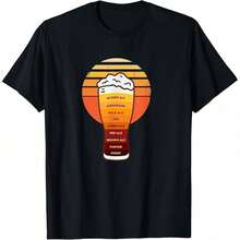 NEW! Beer Foam In A Glass -- Beer-Themed Retro Shirt - MADE IN USA, Men's Tracksuit, Y2k Style - Black - View 1