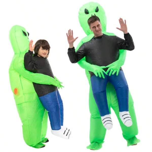 Halloween Christmas Party Alien Hugging Inflatable Costume, Unisex Inflatable Costume, Holiday Personalized Outfit Inflatable Costume, Blower Included, Battery Not Included