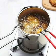 Stainless Steel Mini Fryer Basket, Compact And Easy To Use, Durable And Easy To Clean, Perfect For Making French Fries, Fish Fillets, Chicken, Essential For Home Kitchen, Great For Quick Soaking And Frying French Fries, Potato Wedges, Fish And Chicken - Essential Kitchen Tool For Home Cooking - View 7