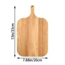 1pc Oak Wood Cutting Board With Handle, Wooden Meat Vegetable Fruit Bread Cheese Tray, Easy To Clean And Store, Kitchen Camping Meal Prep Accessory, Home Decor - View 9