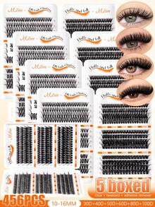 456 Clusters D Curl DIY Lash Book Mixed 30D-100D, Soft Fluffy Comfort Individual Lashes, Mix Match Eyelashes For Daily Light Cosplay Makeup,Lash Clusters,Manga Lashes,Cat Eye Lashes,Lash Clusters Kit,Lash Book,Wispy Lashes - D - View 14