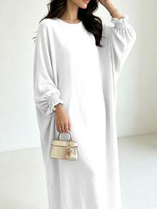 1pc Soft Muslim Dress, Soft Touch And Cool Feel, Multiple Color Options, No Fading, No Discoloration, Classic Versatile Style Suitable For Any Occasion, Easy To Match Abaya - Multicolor - View 20