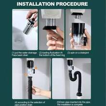 1pc Anti-Odor Expandable P-Type Sink Drain Kit, Stainless Steel Pipe With ABS Shell, Fits 1.25-1.96 Inch Drain Pipes, Home Sink Plumbing Hardware, Suitable For Kitchen And Bathroom Daily Pipe Repair, Practical Home Renovation Tool, Holiday Gift - Multicolor - View 3