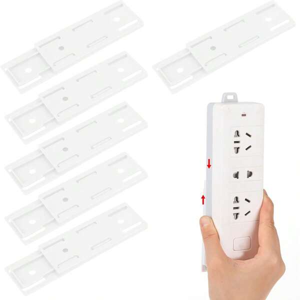 1/6/10pcs Self Adhesive Power Board Bracket, Non Perforated Socket Fixing Bracket, Suitable For WiFi Router Wall Mounting, Multifunctional Cable Management Bracket, Tissue Box, Household Plug Board Household Bracket