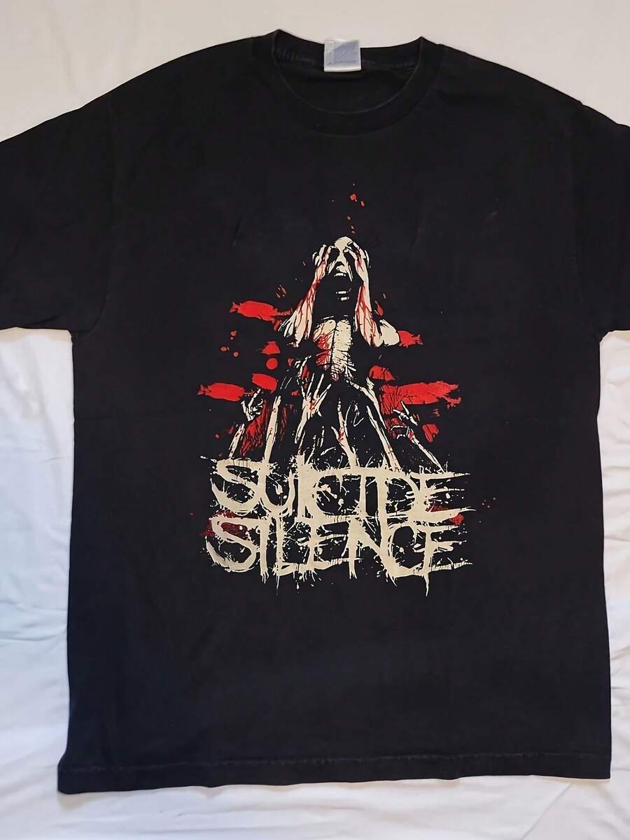 Collection Suicide Silence Band Concert T Shirt Black All Size New Classic Printed T-Shirt - 黑色 - 查看 1
