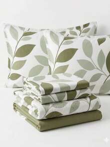 2-Piece Single Bed Sheet Set, Printed 200 Thread Count Percale Fabric, Full Elastic Hem, With Point Palito Pillowcase - Chocolate Brown - View 3