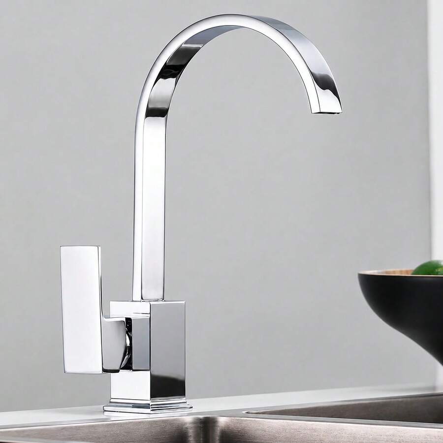 Kitchen Sink Mixer Tap Waterfall Monobloc 360° Swivel Single Lever - 30 X 17 cm - View 1