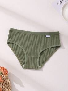 7 Pcs Women's Ribbed Cotton Panties Sexy Low Waist Ladies Briefs Comfortable And Breathable Sports Underwear - 彩色 - 查看 6