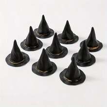 10pcs Black Mini Witch Hat, For DIY Crafts, Halloween Party Supplies, Party Decorations - Multicolor - View 3