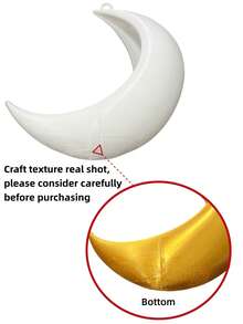 1/2pcs 3D Printed Luxury Metallic Gold Crescent Moon Hanging Planter, Hemp Rope Suspended Air Planter, Suitable For Succulents, Baby's Breath, Hydrangea Artificial Flowers, Bedroom Balcony Wall Star Moon Style Soft Decoration Flower Pot - Crescent Moon - View 11