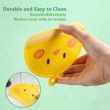 1pc Yellow/Pink Cartoon Squeegee For Glass, Bathroom, Toilet, Sink Countertop Cleaning Tool, Mirror Scraper - Multi-color - View 5