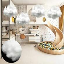 1件白色極簡雲朵造型壁掛裝飾品，省空間雲朵飾品，適用房間牆面裝飾與派對場地布置，免工具安裝 - 彩色 - 查看 5