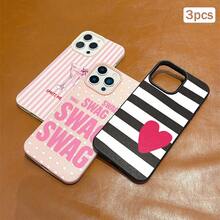 3 buah Casing Pelindung TPU Motif Polka Dot, Hati, dan Garis, Tahan Guncangan, Perlindungan Presisi Penuh, Kompatibel dengan Apple 11/12/13/14/15/16/17 Pro Max - MultiWarna - View 4