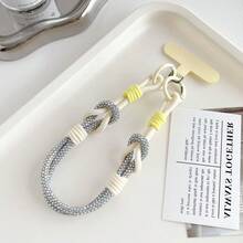 1PC Rhinestone Phone Lanyard Super Shiny Nylon Wrist Strap Anti-Lost Phone Charm Exquisite Fashionable Wristband For Women Bag Keychain Pendant High-End Full Rhinestone Chain With Spacer - Multicolor - View 9