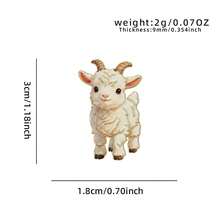 1pc Gold Outline Cute Baby Goat Enamel Pin Multi Color Fluffy Kid Goat Lapel Pin, Metal Pin For Jackets Bags, Farm Animal Lover Gift - Multicolor - View 13