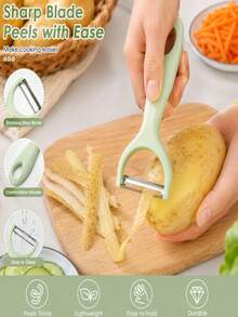 2pcs Peeler Set, Thin Skin Peeler To Reduce Waste, Ergonomic Handle Kitchen Tool, Suitable For Carrots And Potatoes - Multicolor - View 2