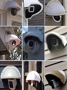 2pcs/4pcs Universal Camera Sunshade And Rain Cover, Compatible With Dome Cameras, Easy Drill Installation, Suitable For Indoor And Outdoor Security, Black And White Colors Available - Multi-color - View 7