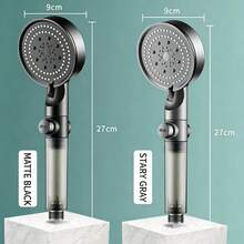 [Shower Head + 5 Filters+1.5m Shower Hose] 5-Setting Adjustable Pressure Filtered Shower Head, Handheld Shower Head With 10 Replaceable Filters, For Bathroom Showers, Outdoor Hot Water RV Showers - Shower Head + 5 Filters + 1.5m Hose - View 2