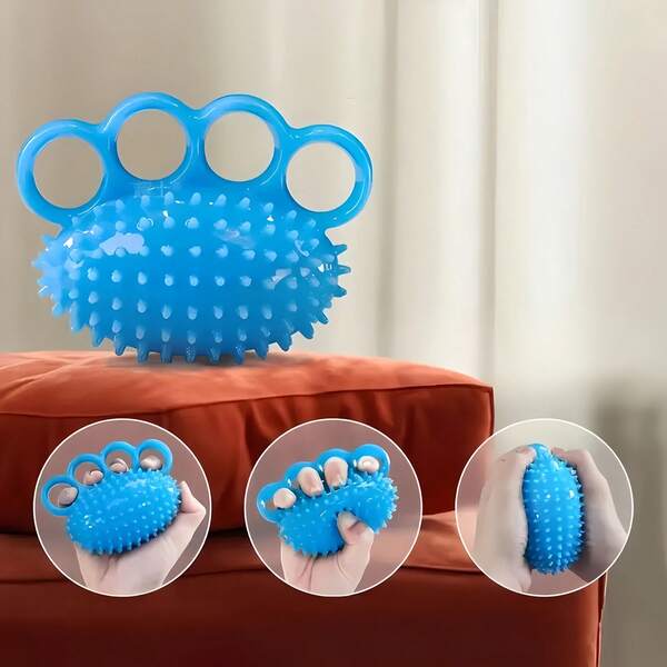 1pc/1setFour-Fingertip Spiky Massage Grip Ball-A Fitness Aid Combining Finger Training, Rehabilitation Exercises, And Hand Strength Enhancement.