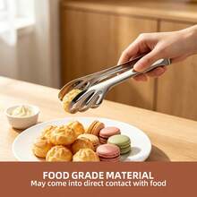 3/5/7pcs Mini Stainless Steel Food Tongs, Silver Hand-Shaped Candy Clips, Reusable Small Clips For Coffee Sugar Cubes, Desserts, Fruits, Snacks, Buffet Parties - View 4