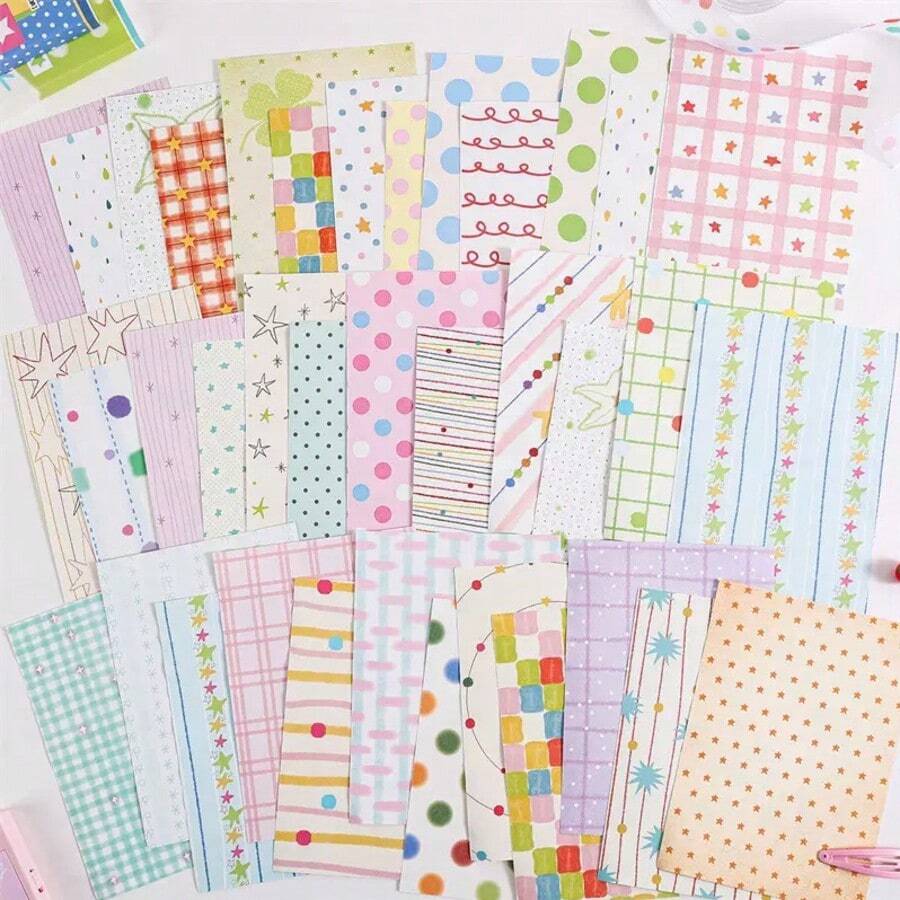 100pcs Colorful Polka Dot Pattern Paper, Macaron Color Palette, Suitable For Planner, Diary, DIY Decoration Collage, Background Paper - Colorful Paper Collection - View 1
