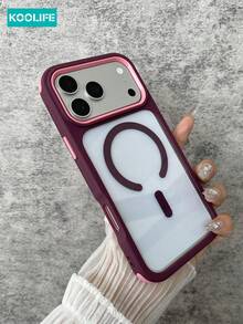 KOOLIFE 奢華防震防摔磁吸 3 合 1 配色透明壓克力 Apple 手機殼，適用於 Phone18pro/18pro Max/17ProMax、16ProMax、15ProMax、14ProMax、13ProMax、17Pro、16Pro、15Pro、14Pro、13Pro、17、16、15、14、13/11/12pro Max；適合春季週年禮物、生日禮物、畢業禮物、男友/女友生日禮物，男女皆宜 - 櫻桃紅 - 查看 6