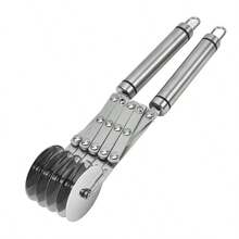 3/5/7 Wheel Pizza Cutter Dough Divider Knife, Flexible Pizza Baking Scraper Stainless Steel Baking Tool - Silver - View 14