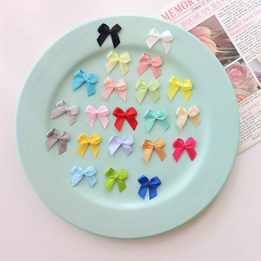 50 Buah Pita Mini 1.0CM untuk Pakaian Dalam, Celana Pendek, Kaos Kaki, Aksesoris Pakaian, Dekorasi Hewan Peliharaan, Bahan Kerajinan Tangan DIY - beraneka warna - View 1