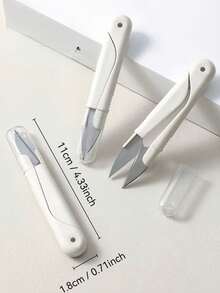 Portable Mini Scissors With Safety Protective Cover, Compact Foldable Stainless Steel Blade Small Scissors, White Lightweight Handheld Craft Scissors, To Store In Pocket, Suitable For Scrapbooking, DIY Crafts, Office Paper Cutting, Student School Use And Daily Home Use - Multicolor - View 4