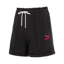 PUMA Logo Embroidered Drawstring Loose Fit Fashionable Versatile Comfortable Shorts Women's - Black - View 5