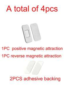 1/4/8 Piece Set (Magnetic Suction+Adhesive Backing) Magnetic Cabinet Door Buckle, Non Drilling Adhesive Stainless Steel Door Lock, Suitable For Kitchen Cabinets, Drawers, RVs, And Wardrobes. Double Sided Adhesive Bonding - A - View 10