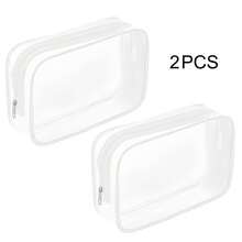 Fashionable Minimalist Unisex Toiletry Bag, Waterproof Transparent Makeup Pouch, Quart Size For Travel, Suitable For Men And Women, Carry-On Friendly - White - View 15