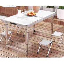 Foldable Table, Picnic, Camping, Night Market, Stall, Stand, Home, Portable, Eating, Table, Chair, Set - White - View 2