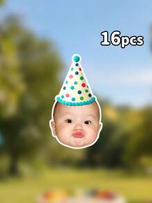 Custom Photo Birthday Banner,Multi-Style Party Hat Garland,First Birthday Party Decor, Decor,Photograph Backdrop,Family Gift, Wild One Party Theme - Multicolor - View 23