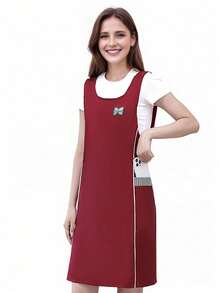 1pc Premium Kitchen Apron, Sweet Style, Workwear, Suitable For All Seasons Cooking, H-Shaped Widened Shoulder Strap Apron, Unisex, With Two Pockets, Suitable For Chefs Cooking, Gardening, Barbecue, Cafe, Painting, Baking, Hairdressing And Manicure - 1pc Blue - View 13