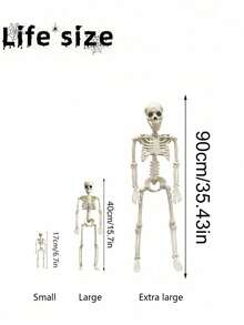 OBOVAY Skeleton Posable Figure Prop, Bone Decoration Prop, Scary Skeleton Bones, Halloween Haunted House Room Venue Holiday Atmosphere Decoration, Plastic Skeleton Prop With Movable Joints, Christmas Home Decor, Halloween Home Decor, Fall Home Decor, Christmas Decor, Christmas Gift - View 4