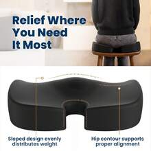 Memory Foam Seat Cushion, Ergonomic Design With Hollow Center, Soft Support For Long Sitting, Suitable For Office, Home, Car, Desk And Chair Use - Y - View 5