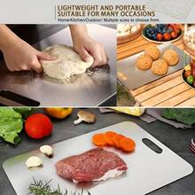 1pc/3pcs Stainless Steel Cutting Board, Dishwasher Metal Cutting Board Set, Kitchen Meat Fruit Vegetable Cutting Board, Mother's Day Valentine's Day Gift, Durable - View 3