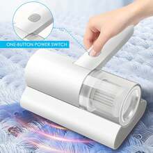 One White Portable Electric Mite-Removing Vacuum Cleaner, 20cm Cordless Handheld Dust Mite-Removing Vacuum Cleaner, USB Powered, Suitable For Bedroom Beds, Fabric Sofas, Dormitory Carpets, Mini Design, Lightweight And Easy To Operate. - Multicolor - View 5